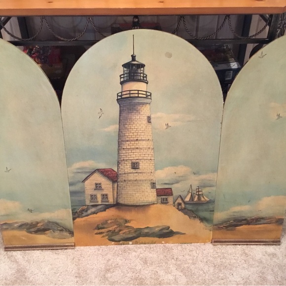 hand made Other - Vintage Antique Wood Fireplaces oil painted Screen